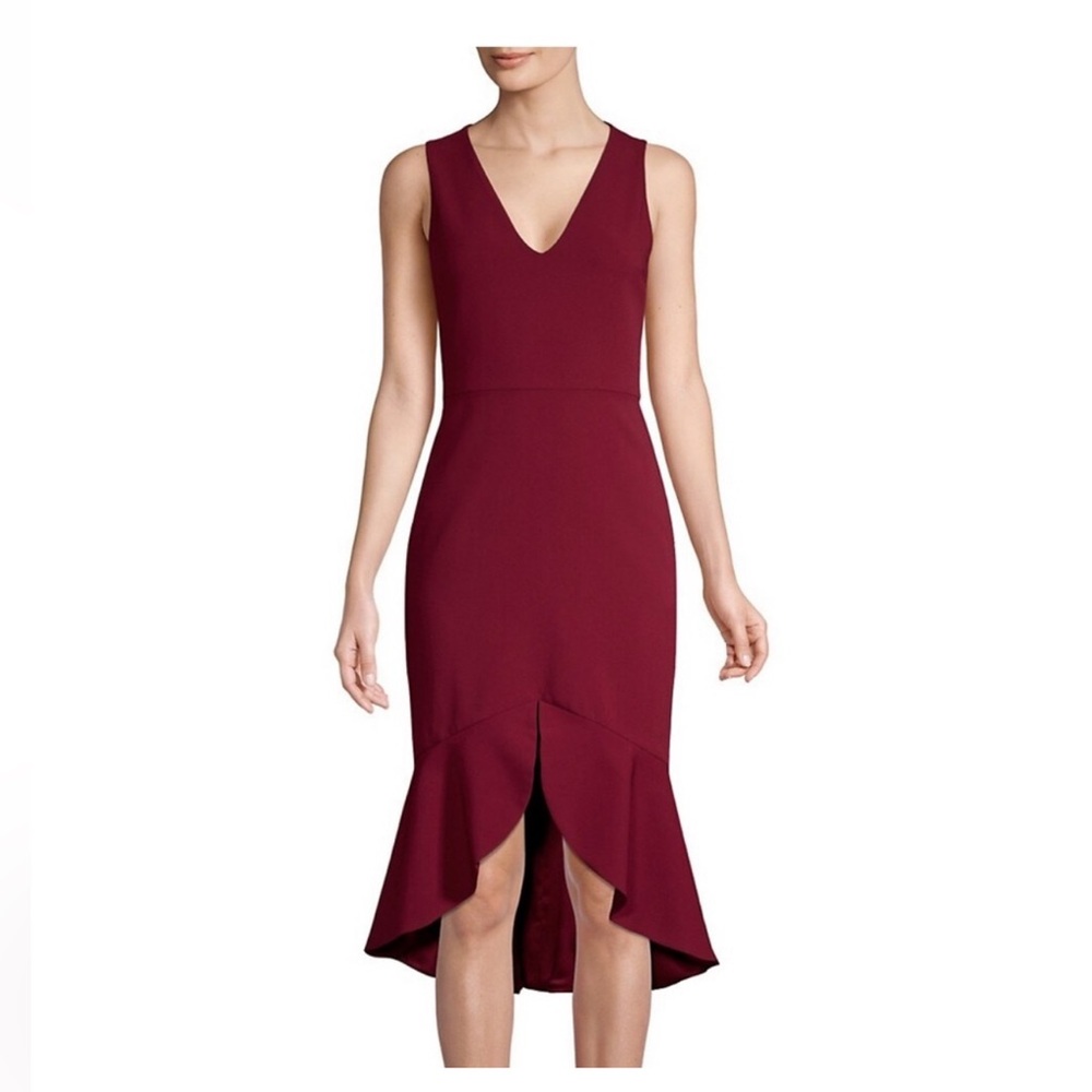Alice + Olivia Burgundy High Low Dress